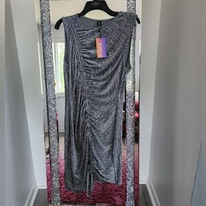 SHEIN Gray Textured Midi Dress 1x